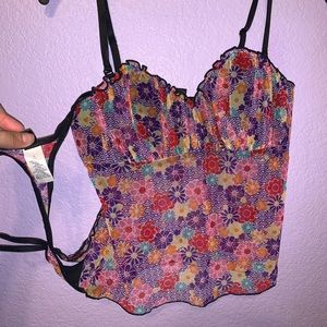 Floral corset set with panty